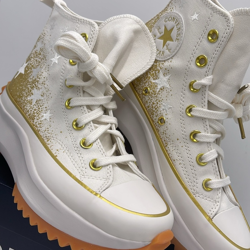 Converse WMNS RUN STAR HIKE HI VINTAGE WHITE/VINTAGE WHITE A12900C Platforms Sne - Picture 7 of 16